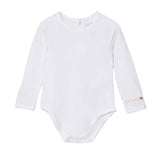 Completo due pezzi neonata salopette e body bianco