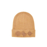 Cappello con ricami camel