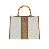 Borsa tote Kerima bamboo naturale/latte