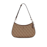 Borsa a spalla zip Noelle logo latte/moro