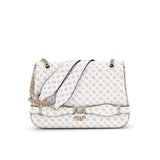 Borsa flap Arlena logo bianco