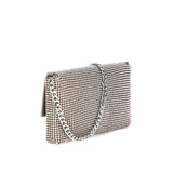 Pochette Zalina con strass argento