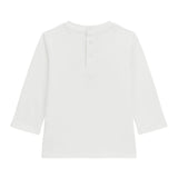 T-shirt manica lunga stampa teddy bianco