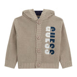 Cardigan con bottoni patch beige