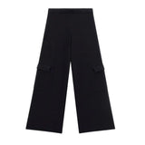 Pantalone modello cargo knitted nero