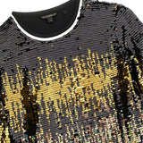 Blusa sequin con pailettes oro/nero