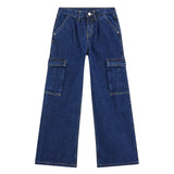 Jeans cargo blu medio