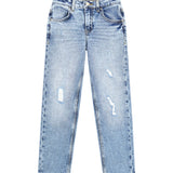 Jeans straight stretch denim chiaro