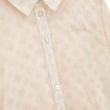 Camicia bow in tessuto chiffon beige