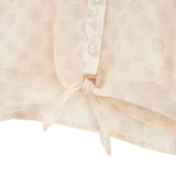 Camicia bow in tessuto chiffon beige