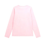 T-shirt manica lunga patch rosa