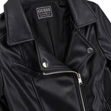 Giacca stile biker in ecopelle nero