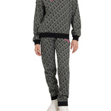 Pantalone jogger con pattern monogram allover nero