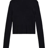 Cardigan con bottoni costine nero