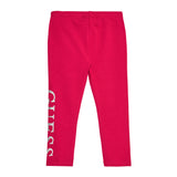 Pantalone leggings in jersey con logo laterale glitter fucsia