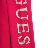 Pantalone leggings in jersey con logo laterale glitter fucsia