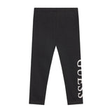 Pantalone leggings in jersey con logo laterale glitter nero