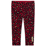 Leggings reversibile in fantasia leopardo e rosso basic