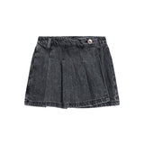 Mini gonna effetto vintage in black denim