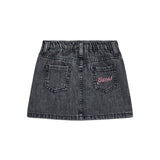 Mini gonna effetto vintage in black denim