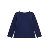 T-shirt a maniche lunghe con inserto Love blu