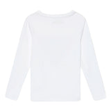 T-shirt manica lunga con logo di paillettes bianco