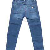 Jeans skinny logo ripetuto denim scuro