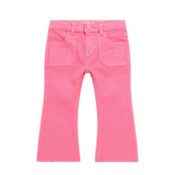 Pantalone 5 tasche flare denim fucsia