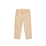 Pantalone print twill beige