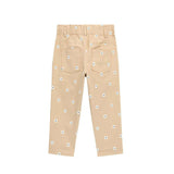 Pantalone print twill beige