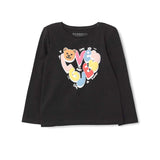 T-shirt a maniche lunghe Guess con stampa Love nero