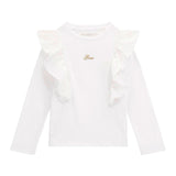 T-shirt manica lunga chiffon bianco