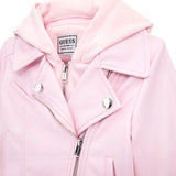 Giacca stile biker in ecopelle rosa