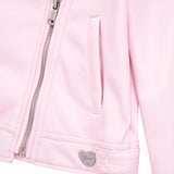 Giacca stile biker in ecopelle rosa