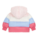 Piumino bomber color block rosa