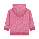 Felpa con cappuccio e pattern monogram allover rosa