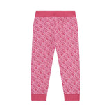 Pantalone jogger con pattern monogram allover rosa