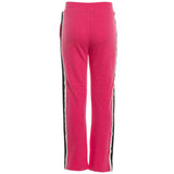 Pantalone jogger con logo Gj e fasce colorate fucsia