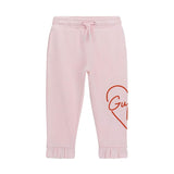 Pantalone jogger con ricamo Love rosa