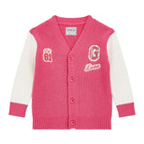 Cardigan con bottoni college fucsia