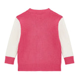 Cardigan con bottoni college fucsia