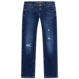 Jeans blu scuro con raschi