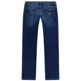 Jeans blu scuro con raschi