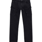 Jeans cargo stretch black denim