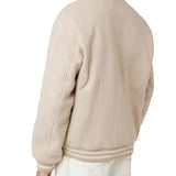 Giubbotto Bomber con bottoni Melton beige