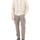 Giubbotto Bomber con bottoni Melton beige