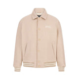 Giubbotto Bomber con bottoni Melton beige