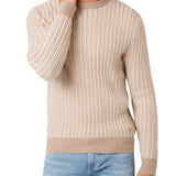 Maglione girocollo con motivo geometrico beige