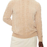 Maglione girocollo in ciniglia beige