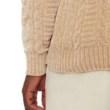 Maglione girocollo in ciniglia beige